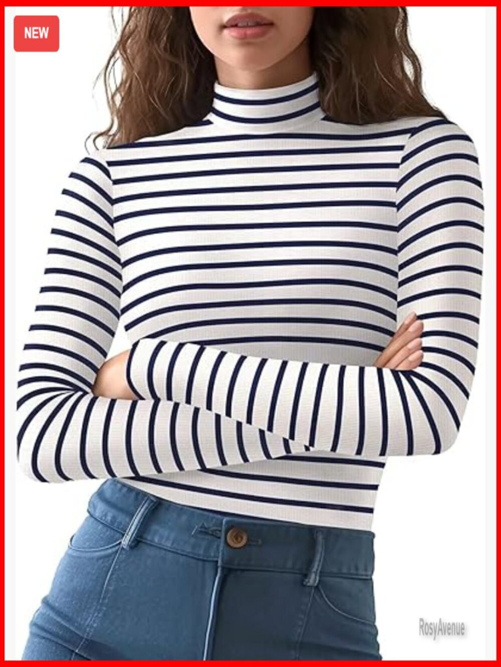 Fitted Ribbed Mock Neck Long Sleeve Shirt, Stretchy Layering Top